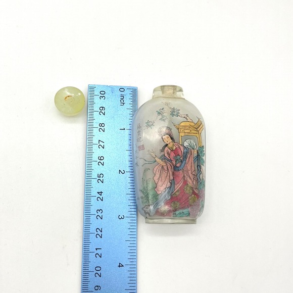 Vintage Chinese Snuff‎ Bottle Hand Painted Glass Asian Art Decor Collectible - Picture 5 of 5